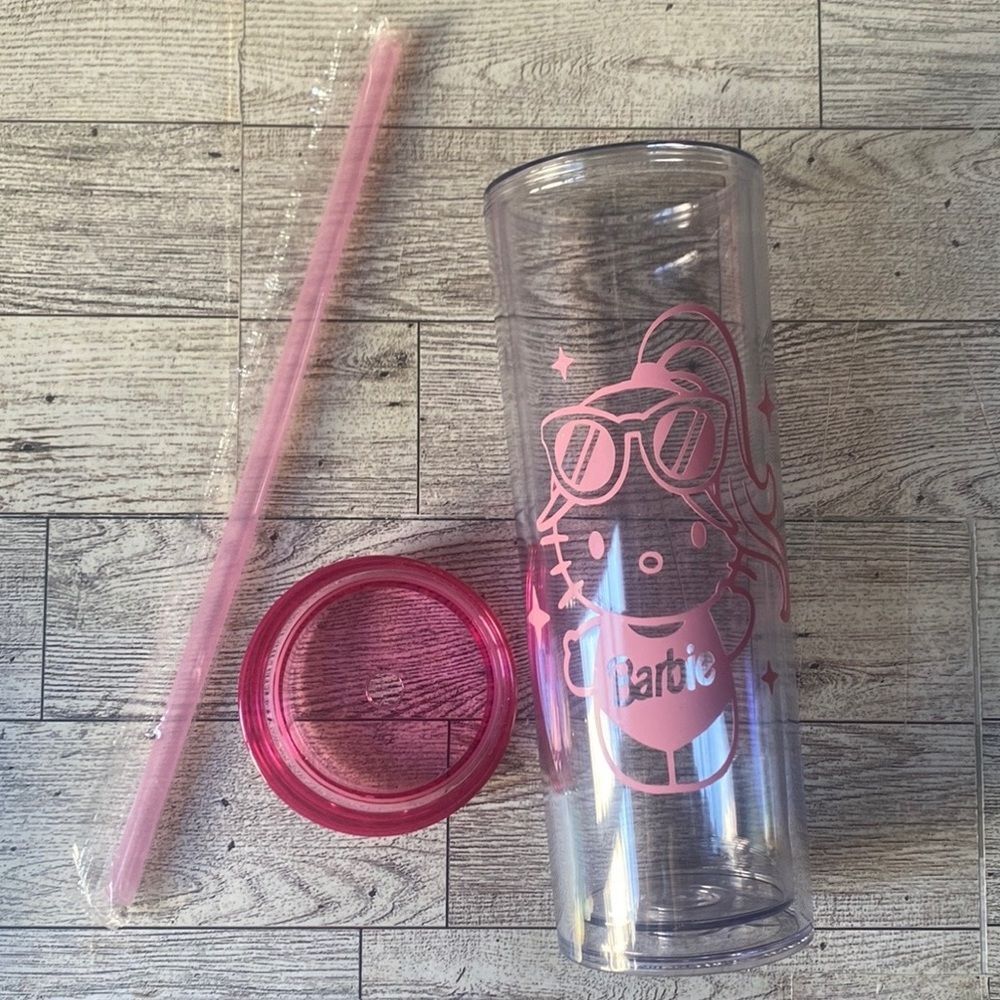 Barbie x Kitty, Custom, 16oz Pink & Clear, Skinny Tumbler